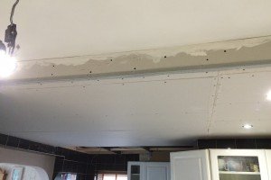 Kitchen extension plastering new ceiling